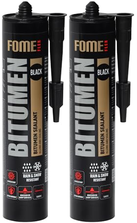 FOME FLEX Mastic Réfractaire pour Bitume 2x300 ml – Produit d’Étanchéité pour Toiture, Espaces Extérieurs, Surfaces en Bitume – Colmatage Parfait pour les Professionnels