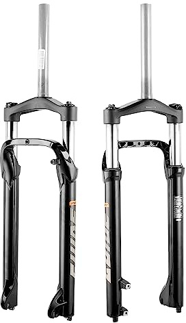 Criblor 26x4.0 inch MTB Suspension Fork,Mountain Bike Snow Fork Fat Bicycle Fork Mechanical Forks Locking Suspension Forks Aluminum Alloy Fit 4.0 Tire Spread 135mm Bicycle Fat Suspension Fork
