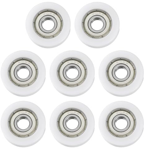 sourcing map 8 guide per cuscinetti a sfera, 8 x 30 x 10 mm, a doppia schermatura in metallo, in acciaio cromato, per guida di apparecchiature meccaniche, colore bianco