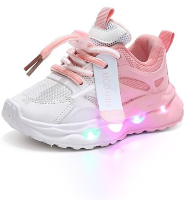 Lysande skor for flickor och pojkar 1-6 år, LED-sneakers for barn med blinkande skor, andningsbara och lätta barnskor med ljus for vår och höst(Blå,28 EU)