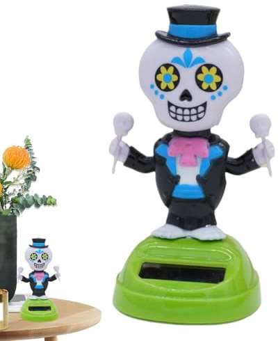 Figuras de danza esqueleto – Muñeca decorativa con energía solar, diseño divertido y espeluznante | Diangia animada Adornamento, juguete oscilante para fiestas, decoración de Hallowee