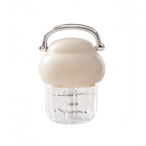 Hachoir à ail électrique rechargeable par USB pour hacher viande, fruits, légumes et piment, avec pièces détachables pour un nettoyage et un rangement faciles (beige)