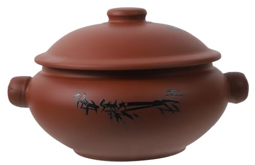 NOLITOY Olla de Cerámica para Guisar 350 Ml, Cazuela de Vapor Doméstica, Olla para Sopa y Estofado, Resistente y Fácil de Limpiar, Adecuado para Cocina y Comedor, Colores Surtidos