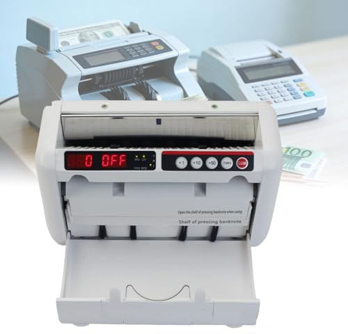 HuanEssentric Money Cash Currency Machine,Banknote Counter Counterfeit Detector Counts 800 Banknotes per Minute,Batch Counting,Counterfeit Detection for Shops,Tickets,Multi Currency