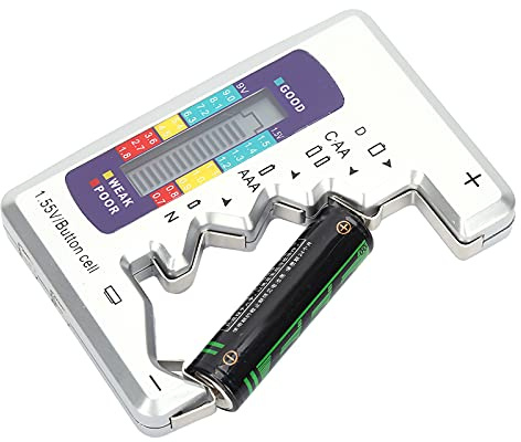 AUNMAS Digital Batteritestare, Kompakt Batterikapacitetsdetektor, Check AA AAA 9V för Daglig Användning i Hemmet och Utomhusaktiviteter