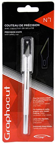 GRAPHO'CUT - Cuchillo de precisión n.º 1 + tapa de seguridad