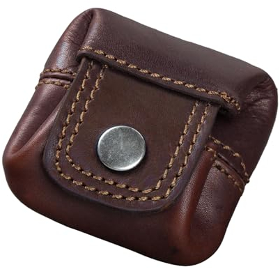 STILORD Varys Leder Münzbeutel Klein Vintage Mini Geldbeutel Portemonnaie Ledergeldbeutel Geldbörse Slim Wallet Minibörse Münzbörse Kleingeldbörse Farbe:Cognac - Dunkelbraun