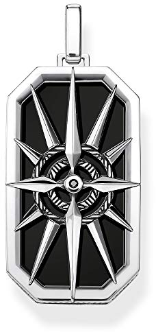 Thomas Sabo Unisex Anhänger Kompass Stern schwarz 925 Sterling Silber PE869-641-11