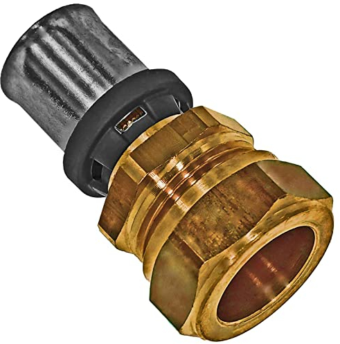 Übergang Klemmringverschraubung auf Kupferrohr 20,0 x 2,0 mm Mehrschicht Alu Verbundrohr Außendurchmesser x Wandstärke 22 mm Verschraubung Press Fitting aus Messing TH U Profil Kontur