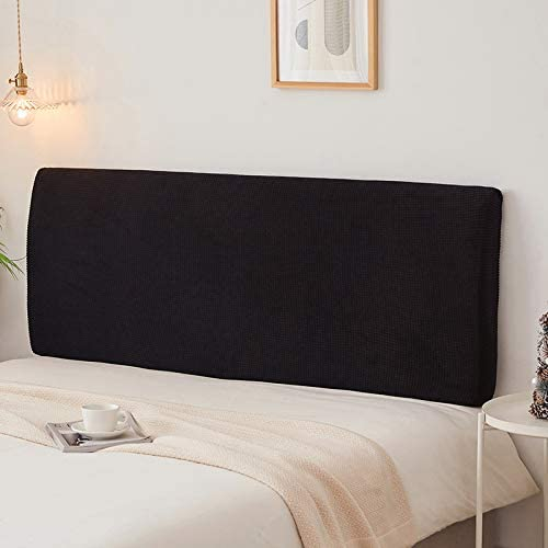Kamanan Bettkopfteil Hussen Kopfteilbezug All-Inclusive Kopfteilbezug Dehnbare Kopfteilbezug Bett Kopfteil Bezug Elastisch für Gepolstertes Schlafzimmer Kopfteil (Schwarz, 140-160cm)