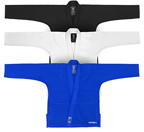 Sanabul Model Zero BJJ Gi Jacket for Men & Women IBJJF Approved Jiu Jitsu Gi Top - Blue/White, A0 (Jacket)