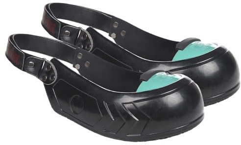 Fonowx Cubrezapatos de seguridad con puntera de acero, cubierta antigolpes para zapatos para visitantes o trabajadores, TallaXL