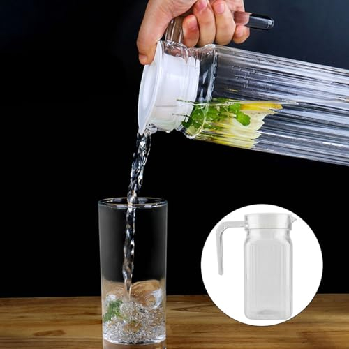 500ml Stylish Transparent ylic Jug with Lid - Multi-Use Striped Cold Be Dispenser for Home, Bar & Outdoor - Lightweight Quart Pitcher with Spout and L k Jug Set