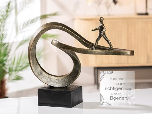Casablanca Deko Figur Skulptur - Dekofigur aus Kunstharz Farbe: Bronze - Dekoration Wohnzimmer Geschenk Geburtstagsgeschenk Höhe 25 cm