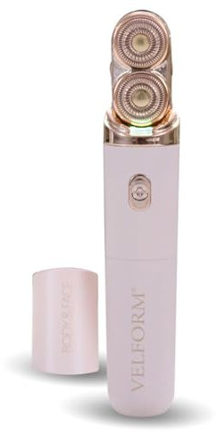 VELFORM Epilatore Corpo & Viso, Sistema Avanzato, Luce LED, Doppie Testine, Tutte le Pelli, Testine Intercambiabili, Massima Precisione