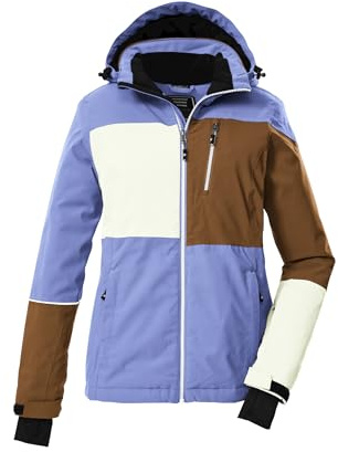 killtec Skidjacka för kvinnor, funktionell jacka med huva och snöfall KSW 437 WMN SKI JCKT, lavendel, 36, 43157-000