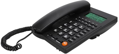Zunate Kontorstelefon, Svart Telefon med Identifiering Av den Som Ringer Telefonsamtal Telefon med Bakgrundsbelysning för Skrivbord, Hus, Hotell, Restaurang, etc.
