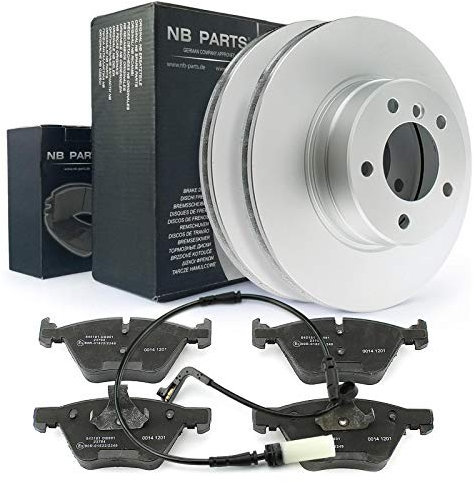 NB PARTS Bremsscheiben Bremsbeläge Sensor vorne passend für BMW 5 5er E60 Touring E61 520 523 525