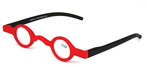 Inlefen Unisex Mini Runder Rahmen Federscharnier Leser Presbyopische Brille