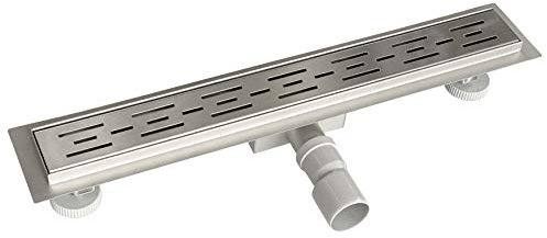 Acezanble Caniveau de Douche Italienne en Acier Inox Siphon Sol d'évacuation pour Salle de Bain Rectangulaire en Modèle Lignes 80 cm