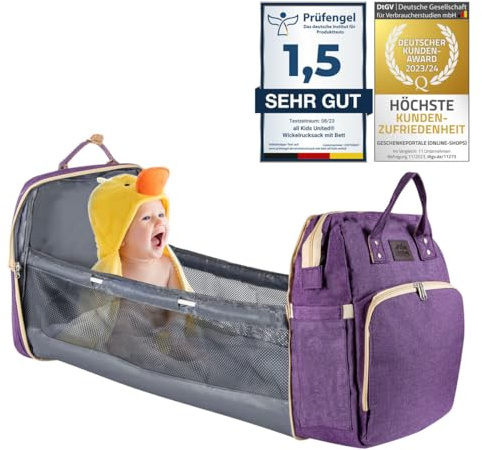 all Kids United® Sac à Langer à Dos avec Lit Bébé Intégré - Imperméable