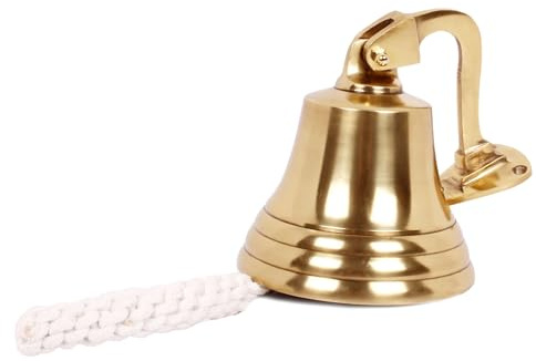 Campana náutica de aluminio para colgar en la pared 6 pulgadas, campana de cena cromada de latón