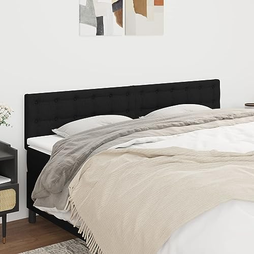SECOLI kopfteil Bett 200 bettkopfteil Höhenverstellbar KopfteilRegal Wand headboard for Bed Polsterkopfteil Bett Kopf Rückenlehne -Schwarz-200 cm-Niedrig