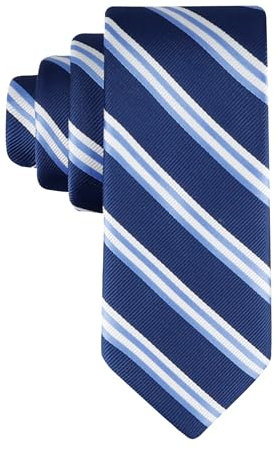 Wembley Kinder-Krawatte mit klassischem Muster, 122 cm, zum Selbstbinden, Blauer Streifen, Einheitsgröße