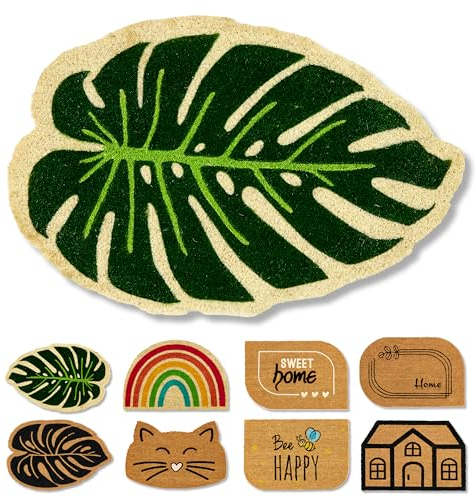 Astra natürliche Fußmatte Kokos - Kokosmatte 40x60cm Monstera - rutschfeste Schmutzfangmatte robust -außen Fussmatte innen - Türmatte Außenbereich überdacht
