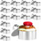 HEIYUET Lot de 16 anneaux à dessert ronds en acier inoxydable de 8 cm - Petits anneaux à dessert avec pelle - Anneaux à gâteau pour bricolage, desserts, pâtisseries, mousses, gâteaux
