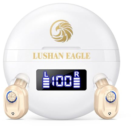 LUSHAN EAGLE Amplificador de sonido Auriculares amplificados Recargable Volumen ajustable (paquete de dos)