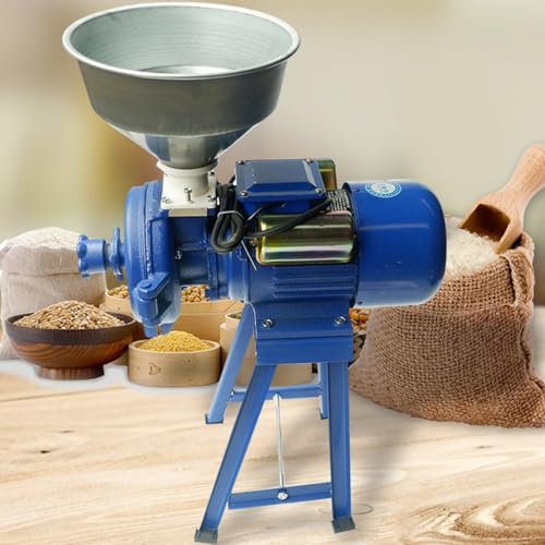 Grinding Mill，Grain Grinder Milling Machine 3000W 220V Electric Wet Dry Cereals Rice Corn Coffee Wheat Feed Flour Grinding Miller with Funnel