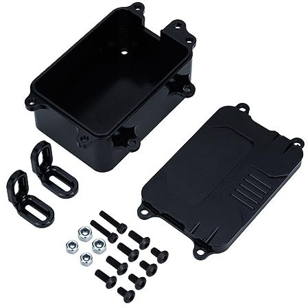 melairo Metal Receiver Box ESC Box Upgrade Parts Fit for SCX10 1/10 RC Tracked Vehicle Black
