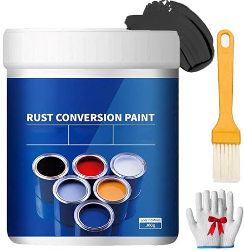 Genérico Pintura convertidora de óxido resistente a la intemperie para metal, pintura de conversión de óxido 4 en 1 para metal,pintura industrial antioxidante a base de agua (Negro)