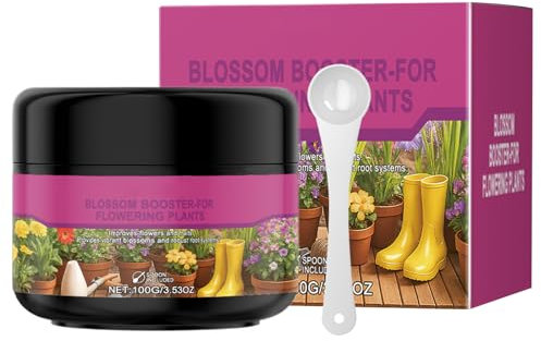 Zegaqae Fertilizante para Flores, Abono para Frutas y Flores 100 g, Polvo Nutritivo Para Flores Con Cucharita Para Plantas En Maceta Interior Exterior Jardín Césped Granja