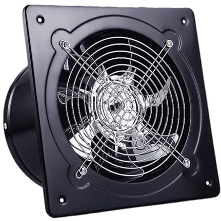 veco chajor 200 * 200mm Abluftventilator Industrie Wandventilator 980 m³/h Wandlüfter mit Maschensieb Auspuffventilator mit EU-Stecker Aluminium Fensterventilator für Keller Garage Küche