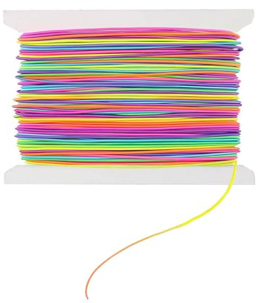 40m Elastic Bracelet String, 1mm Sturdy Rainbow Nylon Cord for Jewelry, Beading, Knotting, Binding, Making and Crafts