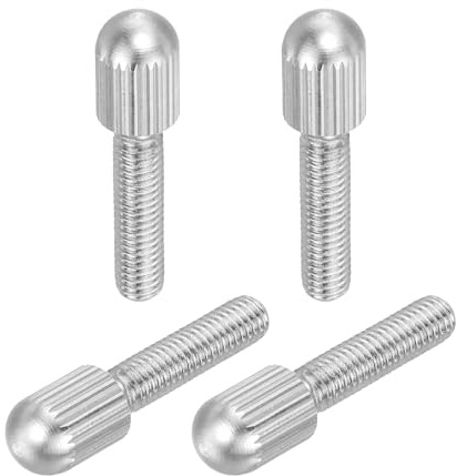 QUARKZMAN tornillos moleteados pequeños M5 x 20 mm rosca macho (plateados). | de cabeza plana, acero inoxidable 304, sujetadores para iluminación hogar, tornillos moleteados