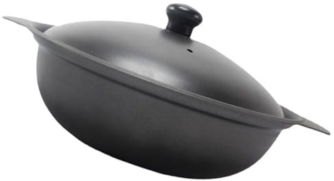 INOOMP Cazuela de Hierro Fundido de 16 Cm Tapa para Estofados, Olla Antiadherente para Cocina Casera, Utensilio de Cocina Duradero para Arroz Pollo y Guisos