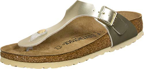 BIRKENSTOCK Gizeh Kids Electric metallic Gold, Birko Flor Flip Flops, 39 EU