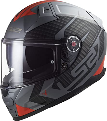 LS2, Casco Moto Integral VECTOR II SPLITTER Matt Titanium Red, L