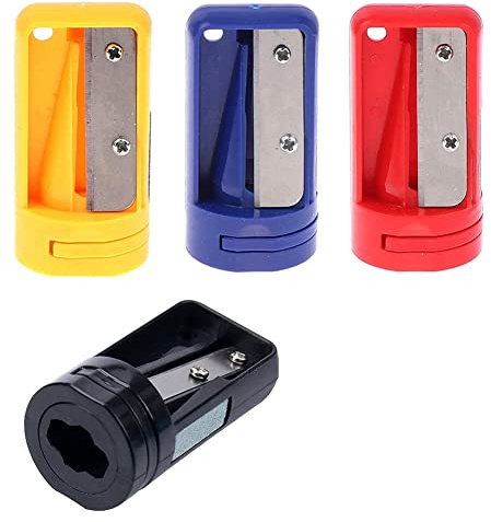 Temperamatite da carpentiere, confezione da 4 temperamatite manuale per matite piatte da carpentiere, strumento portatile per affilare le matite