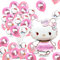 37 Pcs Kitty Ballons, Kitty Geburtstag luftballons, Kitty Ballons Aus Latex, Kitty Aluminium Folien Balloons, Kitty Thema Balloons Set, Kitty Geburtstag Deco, Party Supplies Für Jungen Und Mädchen