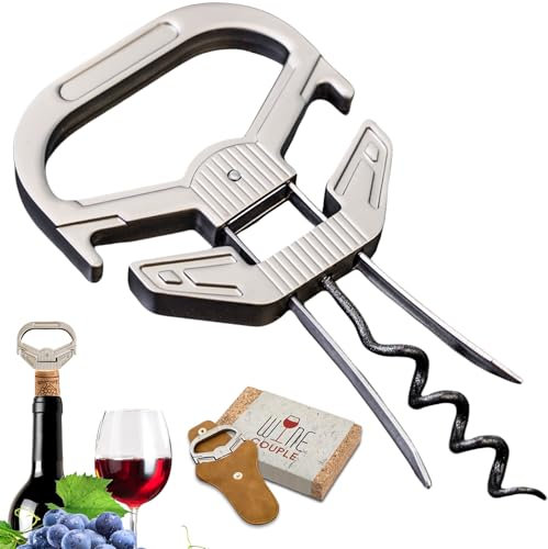 LUCYLANKER Flaschenöffner Wein, 3 in 1 Ah So Weinöffne, Alter Wein Korkenzieher, Weinflaschenöffner für Spröde Korken, Flaschenöffner für Weinkenner, Geschenk für Weinliebhaber (Glatt)