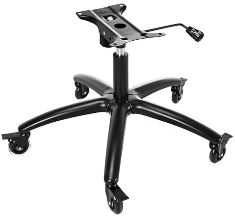 Frassie 28 Inch Office Gaming Chair Metal Base Set Replacement Part, Wide Chair Legs with Bottom Plate Stand Cylinder, 2 Wheels with Brake