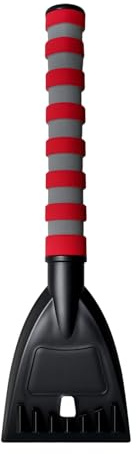 Fenayuu Rascador de hielo para coche, rascador de hielo para parabrisas de coche, con agarre , rasqueta para parabrisas delantero, faros traseros, espejos