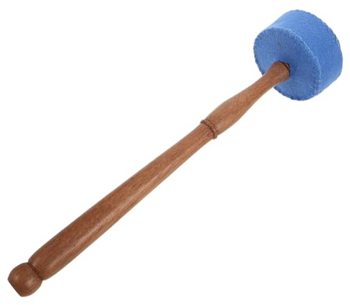 Cabilock Sonoro Meditación y Propiedades de Rituales Mejoradas Acústicas Mazo Cuenco de Madera Fieltro Azul Uso Versátil para para Cuencos, Adecuado
