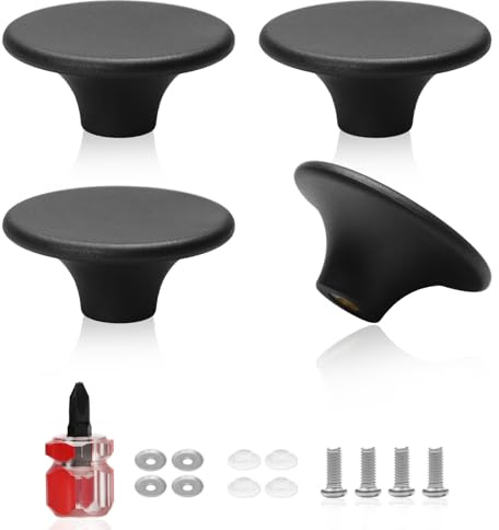 OulQinyhome 4 Pezzi Coperchio Pentola Universale - Manopole per Pentole da Cucina - Pomello di Ricambio per Cucina, Pentole, Coperchi in Vetro (Nero)