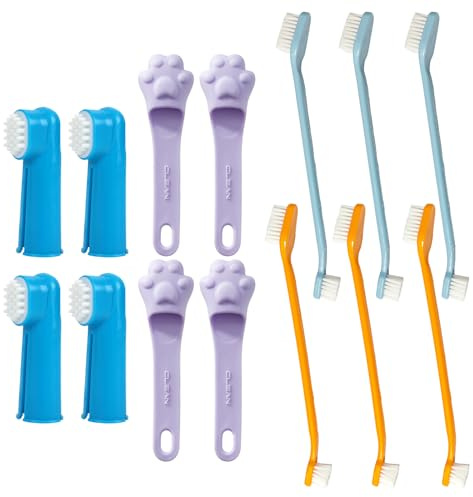 ZEMINRI 14 Pezzi Spazzolino per Cani e Gatti, Spazzolinos da Denti Del Dito Cane, Silicone Pets Denti Pulizia Spazzolino Denti Cane, Denti Accessori per Uso Domestico e Viaggio (14 Pezzi)