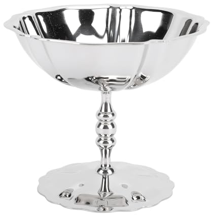 Ycauty Glasskopp i Rostfritt Stål Elegant Serveringsskål för Efterrätt för Hemmafester - 200 Ml Kapacitet, Glänsande Rostfritt Stål, Kompakt Design